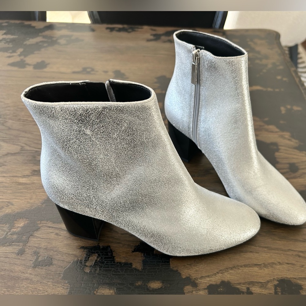 Silver booties.
